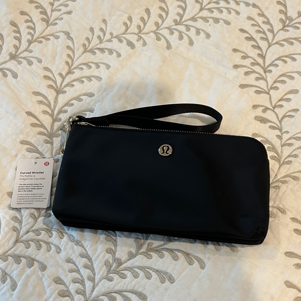 lululemon athletica Black Curved Wristlet Clutch